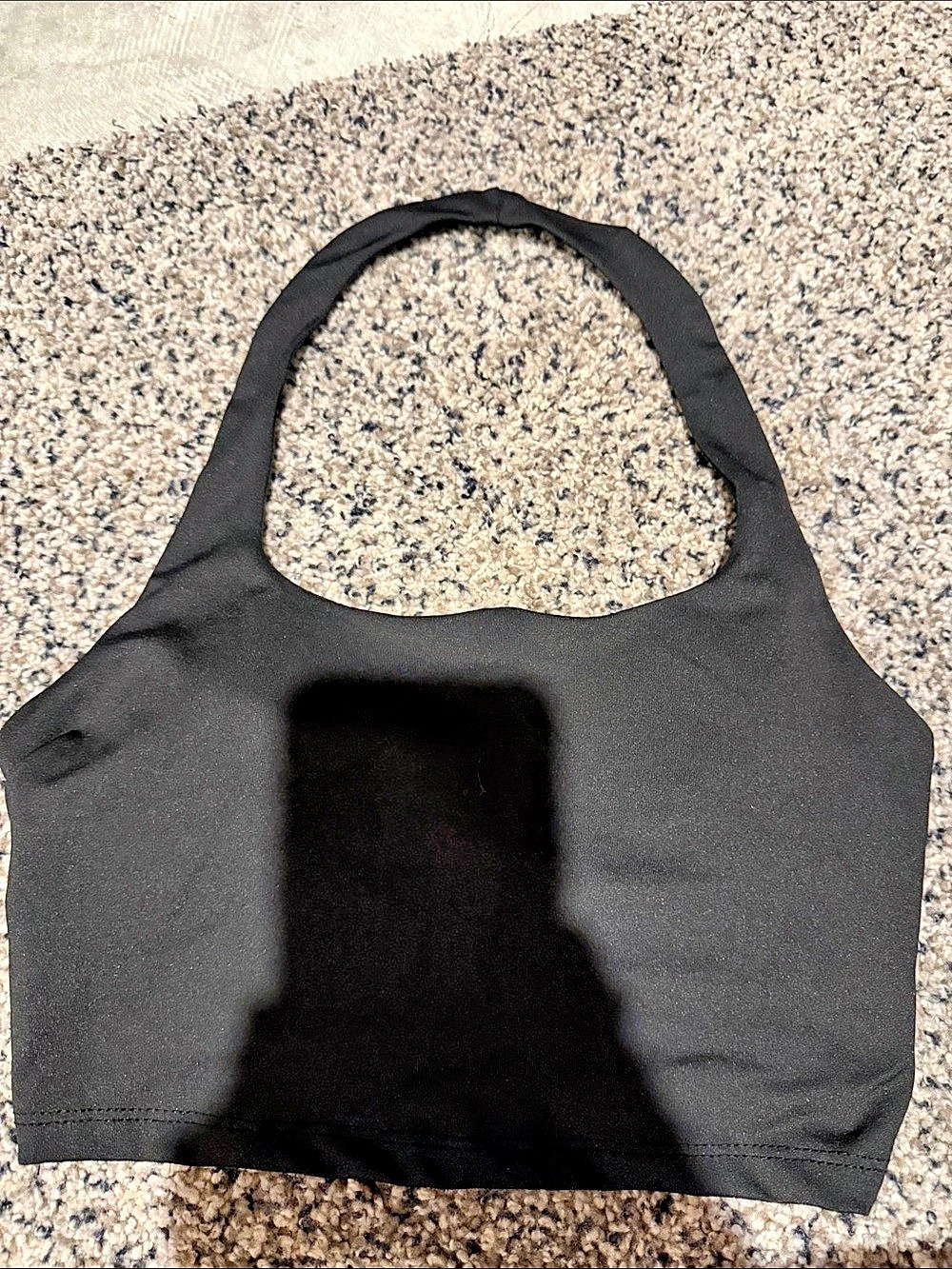SHEIN Black Ruched Crop Top Size Medium